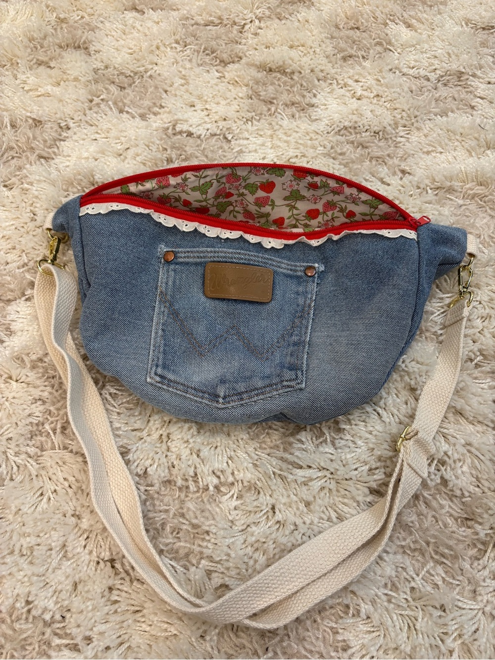 Upcycled Wrangler Denim Crossbody Purse